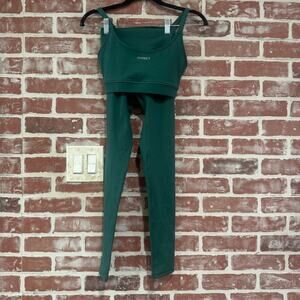 Onset Green Sports Bra & Leggings Set Size Small EUC